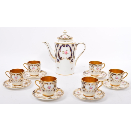 11 - Coalport - Early 20th century English circa 1930s porcelain china tea service set. Including six cup... 