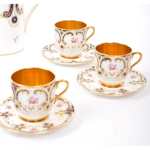 11 - Coalport - Early 20th century English circa 1930s porcelain china tea service set. Including six cup... 