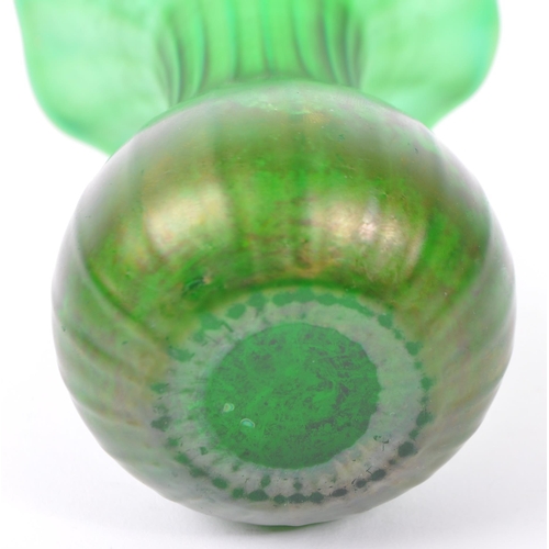 128 - A late 19th / early 20th century Loetz / Lötz Art Nouveau green glass 'Ruffled' vase. Made by Loetz ... 