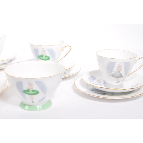 133 - Royal Stafford - Mid 20th century bone china porcelain tea service / set. In the Ballet pattern, com... 