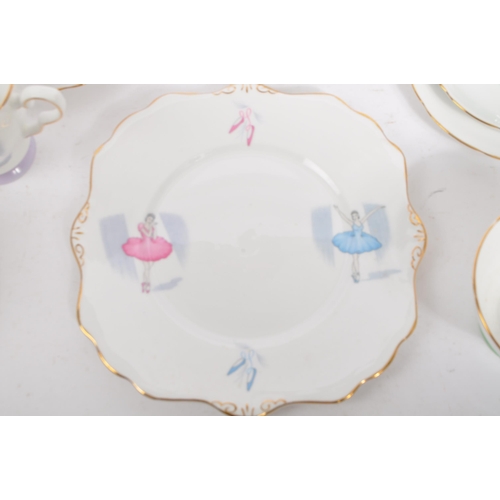 133 - Royal Stafford - Mid 20th century bone china porcelain tea service / set. In the Ballet pattern, com... 