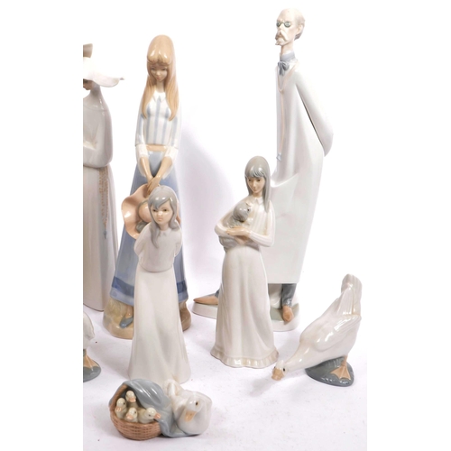 134 - Lladro - Nao - A collection of hand made Spanish porcelain china tableware. To include, Monks at pra... 