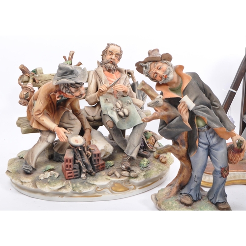 137 - Capodimonte - A collection of vintage 20th century Italian hand painted tableware figurines / statue... 