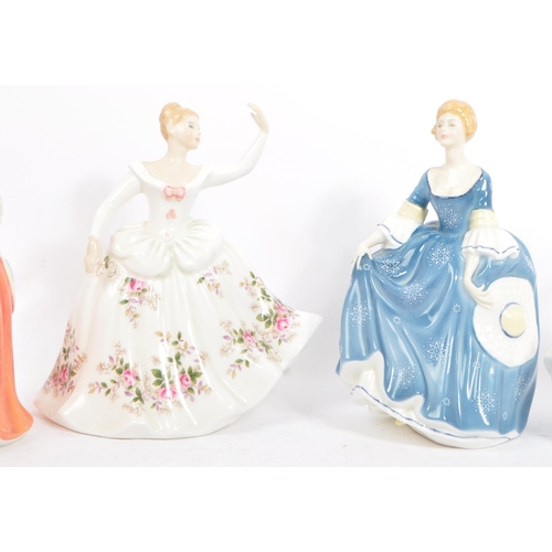 147 - A collection of vintage 20th century Coalport & Royal Doulton porcelain china tableware female figur... 