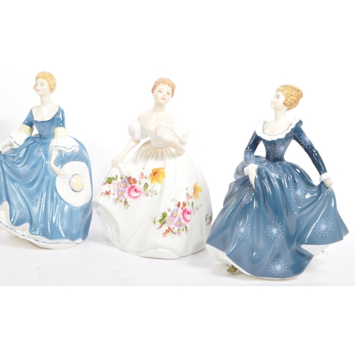 147 - A collection of vintage 20th century Coalport & Royal Doulton porcelain china tableware female figur... 