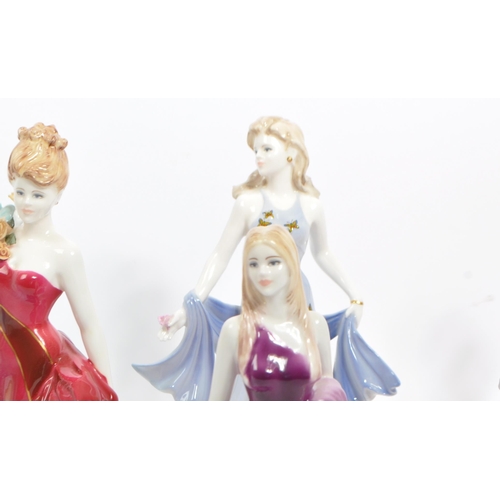 16 - A collection of contemporary hand decorated china porcelain female tableware figurines. To include L... 