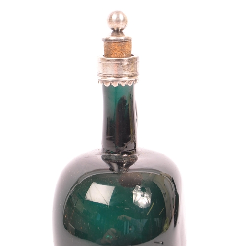 163 - Bristol Green Glass - Early Victorian 19th century Bristol green glass claret decanter. Together wit... 