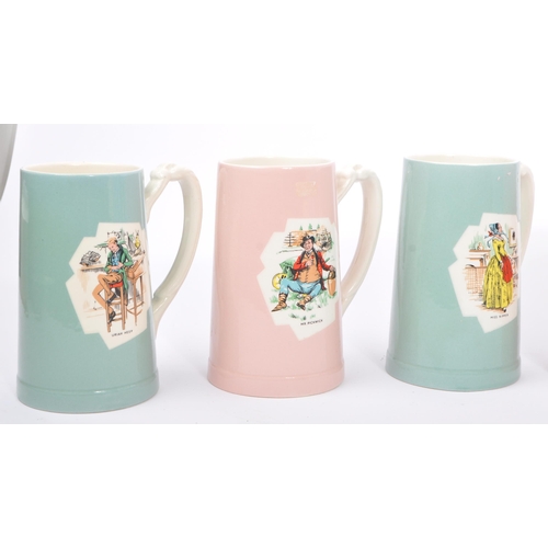 170 - A collection of nine mid century pastel ceramic tankards by TG Green for Bass & Co. Lot to include '... 