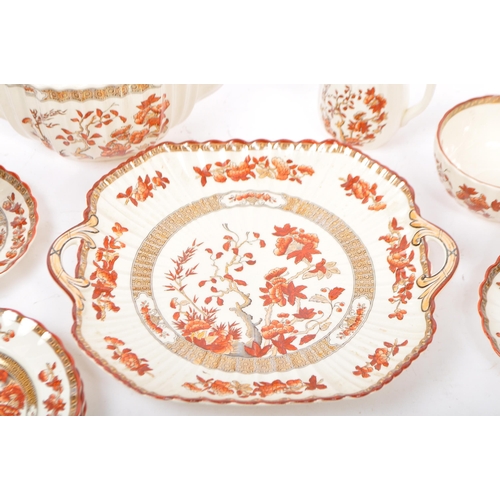 19 - Copeland Spode, England India Tree pattern part tea service. Comprising teapot, cups and saucers, su... 