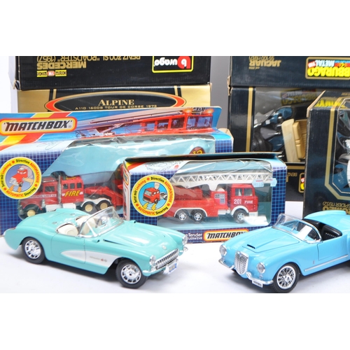 190 - A large collection of vintage 20th century diecast car / van / transport vehicle models. Comprising ... 