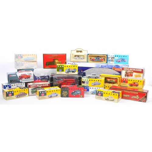 191 - A large collection of vintage 20th century diecast car / van transport vehicle models. Comprising of... 