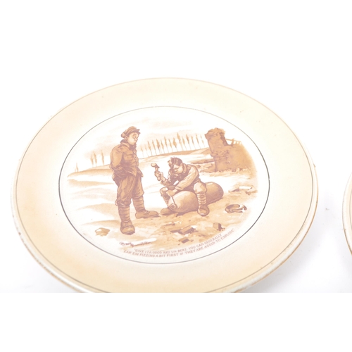 20 - A pair of Grimwades Bruce Bairnsfather wall plates. Made by The Girls of Staffordshire During The Wi... 