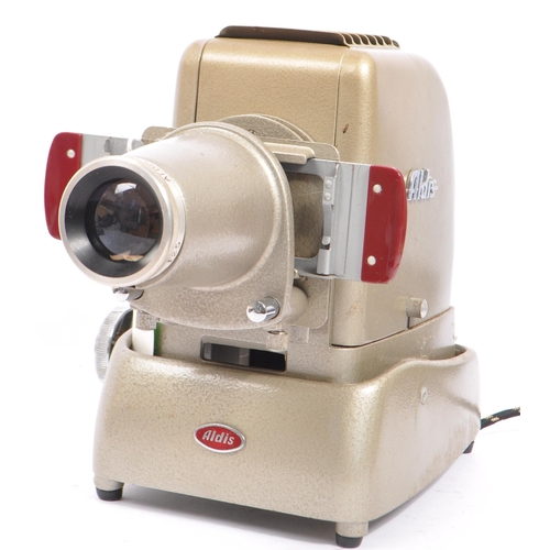 209 - A mid 20th century 1950's slide projector by Aldis. With metal carcass and Aldis Anastigmat 8.5cm F2... 