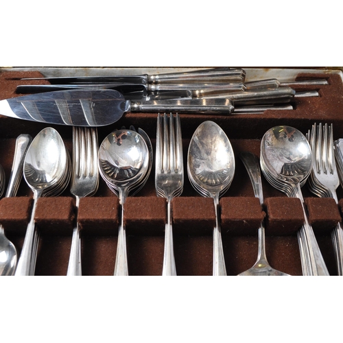 210 - A mid 20th century circa 1970's mahogany cased silver plated (EPNS) canteen set of cutlery by Slack ... 