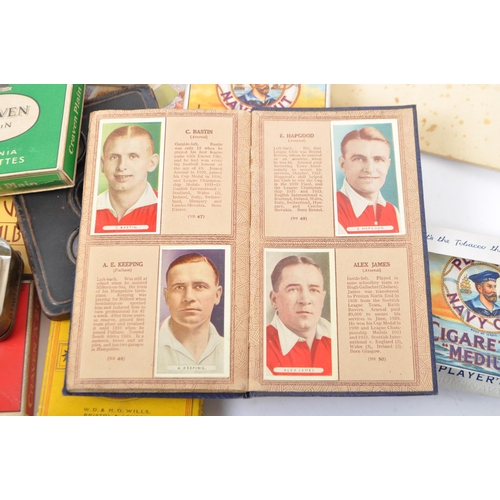 212 - A good collection of cigarette cards within leather case and set within cases, tins and albums. Sets... 