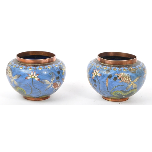 271 - Three pieces of early 20th century and later Chinese cloisonné to include a pair of bowls / planters... 