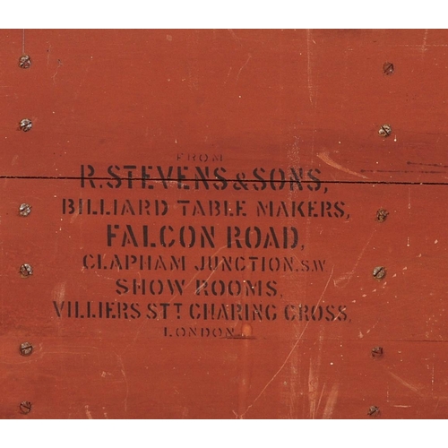 299 - An early 20th century vintage full size wall mounted snooker score board by Stevens & Sons, Villiers... 