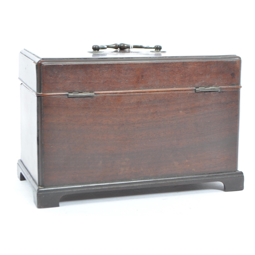 301 - A 19th century Victorian mahogany box. With aesthetic brass handle to the lid and detailed scrollwor... 