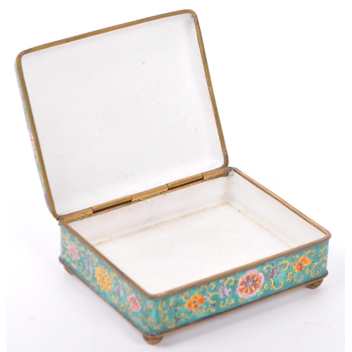 307 - An early 20th century circa 1920s Chinese cloisonne export enamelled cigarette box. The box having a... 