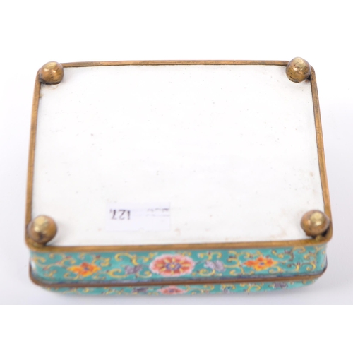 307 - An early 20th century circa 1920s Chinese cloisonne export enamelled cigarette box. The box having a... 