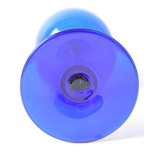 38 - Bristol Blue - A collection of blue glass items. Consisting of one tapered body ball stopper decante... 