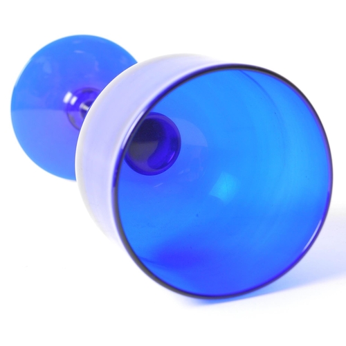 38 - Bristol Blue - A collection of blue glass items. Consisting of one tapered body ball stopper decante... 