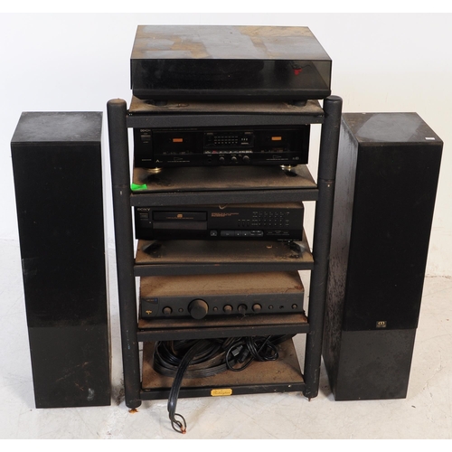 400 - A vintage 20th century music Hi-Fi stacking system. Comprising of Denon precision audio component / ... 