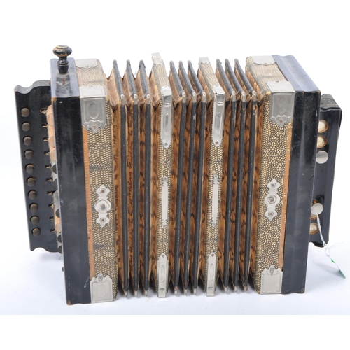 415 - A vintage 20th century Germany piano accordion squeeze box musical instrument. With steel bronze ree... 