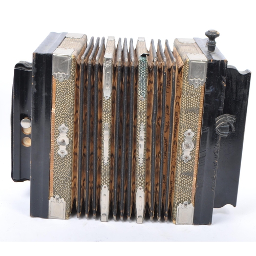 415 - A vintage 20th century Germany piano accordion squeeze box musical instrument. With steel bronze ree... 