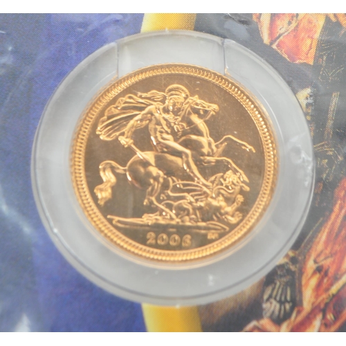 444 - A 2006 Elizabeth II 22ct gold proof half sovereign coin. Bendetto Pistrucci's Classic Design St Geor... 