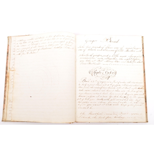 449 - A 19th century Victorian hand written recipe book. Property of Jane Dexter. To include recipes for m... 