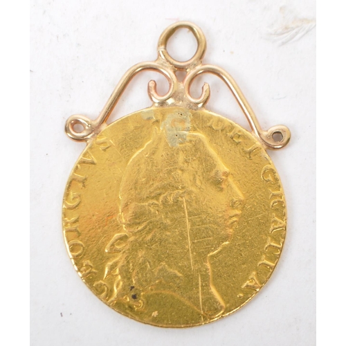 460 - George III 22ct gold full guinea coin 1798, laureate head, rev; crowned quartered shield with yellow... 