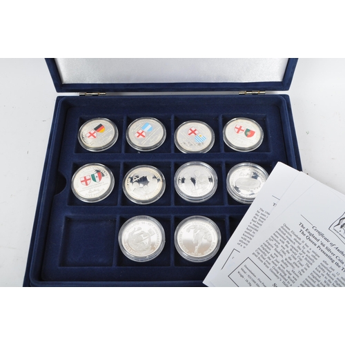 461 - Westminster - A collection of silver proof Football England 1966 anniversary world cup winning team.... 