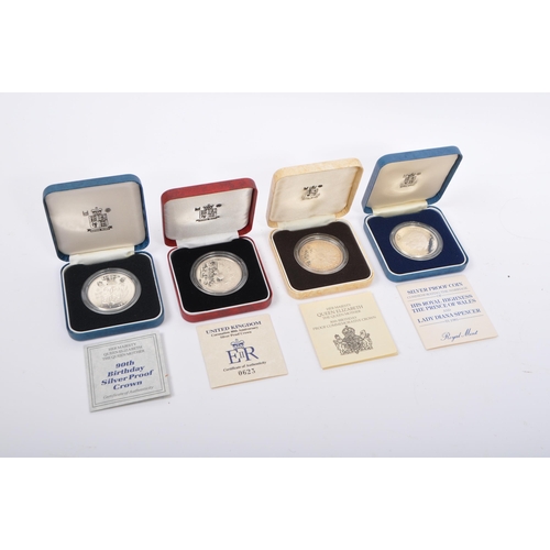 464 - A collection of United Kingdom commemorative Royal Family silver coins. Comprising of Queen Elizabet... 