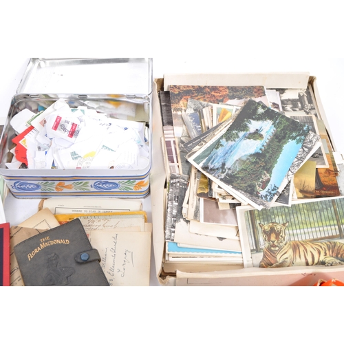 481 - A box of 20th century miscellaneous stamps, Covers, Postcards and Ephemera. Mixture of all world and... 