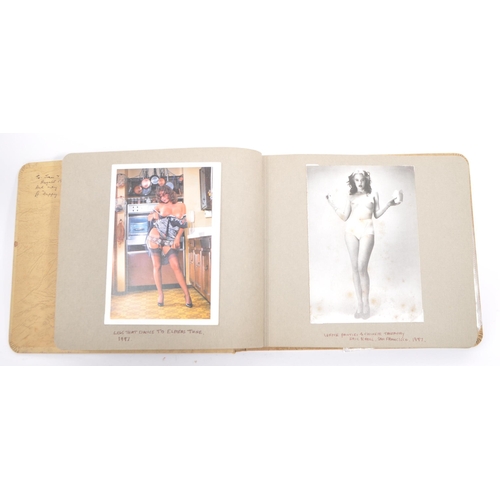 484 - Erotic Postcards - An album with selection from Edwardian to 1990s. Male & female poses. Cards by Er... 