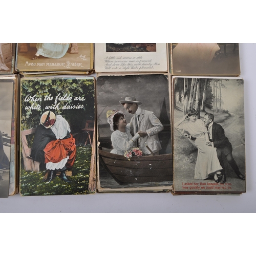 494 - Romance Postcards. A collection of circa 1910s - 1930s Edwardian to George V Romantic scenes mostly ... 