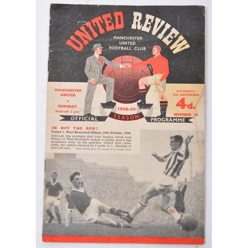 519 - Two vintage mid 20th century United Review programmes fliers. One being from the 1958/59 season for ... 