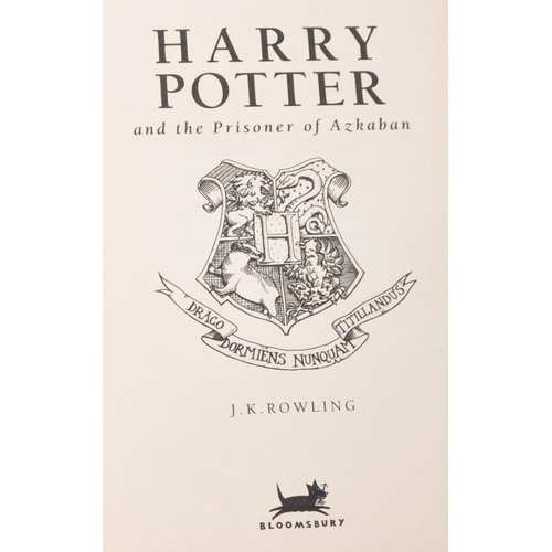 536 - JK Rowling - Harry Potter and the Prisoner of Azkaban first deluxe edition, 1999. Fifth print having... 