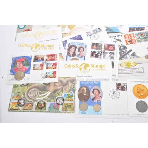 489 - Philatelic Numismatic Cover (PNC) - A collection of approximately 29 philatelic numismatic covers wi... 