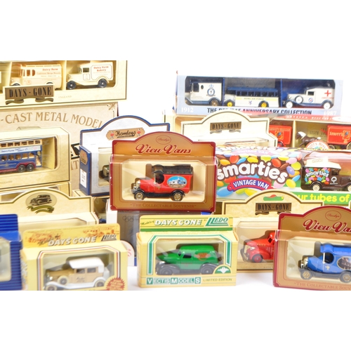 192 - A collection of vintage 20th century diecast car models with boxes. Comprising of Lledo - models of ... 