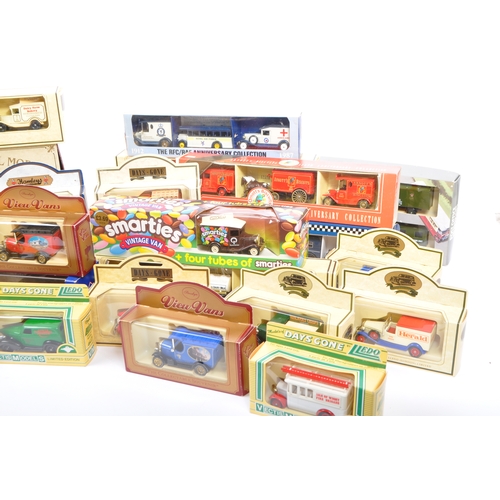 192 - A collection of vintage 20th century diecast car models with boxes. Comprising of Lledo - models of ... 