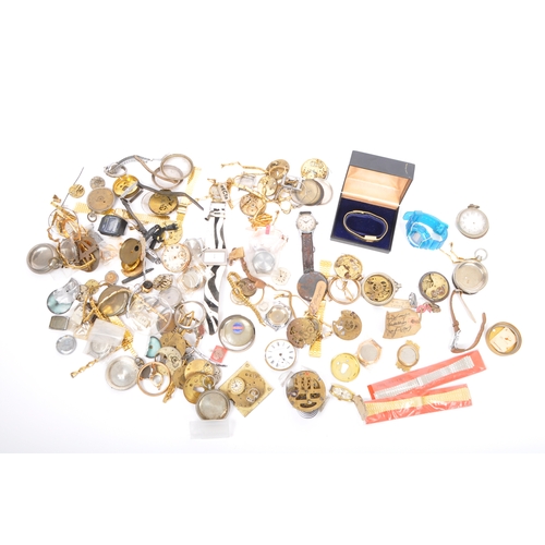 397 - A large extensive assortment of vintage 20th century watch spares, parts, straps, faces, movements, ... 