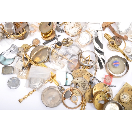 397 - A large extensive assortment of vintage 20th century watch spares, parts, straps, faces, movements, ... 