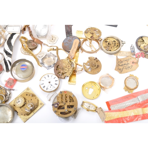 397 - A large extensive assortment of vintage 20th century watch spares, parts, straps, faces, movements, ... 