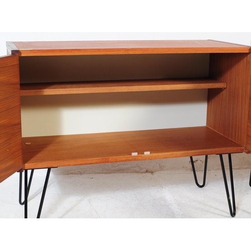 618 - British Modern Design - Two retro mid 20th century teak low chest of drawers / cabinets to include e... 