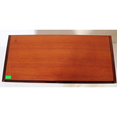 618 - British Modern Design - Two retro mid 20th century teak low chest of drawers / cabinets to include e... 