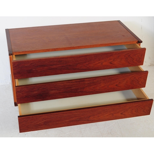 618 - British Modern Design - Two retro mid 20th century teak low chest of drawers / cabinets to include e... 