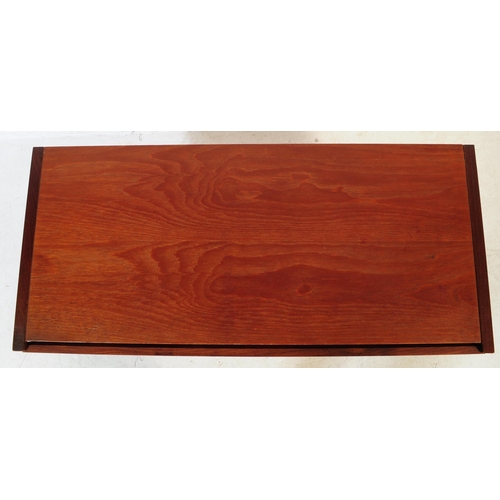 618 - British Modern Design - Two retro mid 20th century teak low chest of drawers / cabinets to include e... 