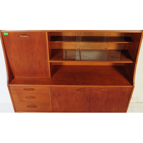 628 - Jentique - A mid 20th century retro Jentique high board sideboard. The high board having top with fa... 